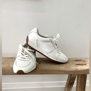 white leather Rebecca Minkoff sneakers, size 9 women.